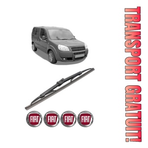 Stergator lamela spate FIAT DOBLO MPV (119_, 223_) din 2001 - 2009, pentru luneta auto, Bosch Twin, din cauciuc siliconat rezistent, 4 Stickere Auto FIAT