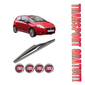 Stergator lamela spate FIAT GRANDE PUNTO (199_) din 2005 - 2015, pentru luneta auto, Bosch Twin, din cauciuc siliconat rezistent, 4 Stickere Auto FIAT