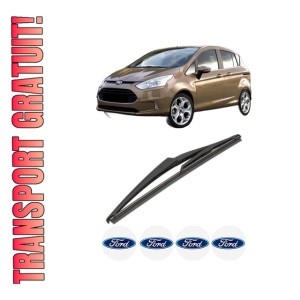 Stergator lamela spate FORD B-MAX (JK) din 2012, pentru luneta auto, Valeo Silencio, din cauciuc siliconat rezistent, 4 Stickere Auto FORD