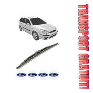 Stergator lamela spate FORD FOCUS I Estate Van (DNW) din 1998 - 2005, pentru luneta auto, Bosch Twin, din cauciuc siliconat rezistent, 4 Stickere Auto FORD