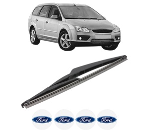Stergator lamela spate FORD FOCUS II Turnier (DA_, FFS, DS) din 2004 - 2012, pentru luneta auto, Valeo Silencio, din cauciuc siliconat rezistent, 4 Stickere Auto FORD v18364
