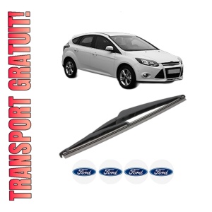 Stergator lamela spate FORD FOCUS III Hatchback Van din 2011 - 2020, pentru luneta auto, Valeo Silencio, din cauciuc siliconat rezistent, 4 Stickere Auto FORD