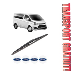 Stergator lamela spate FORD TRANSIT CUSTOM V362 Bus (F3) din 2012 - 2023, pentru luneta auto, Bosch Twin, din cauciuc siliconat rezistent, 4 Stickere Auto FORD