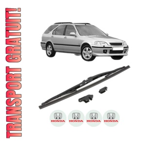 Stergator lamela spate HONDA CIVIC VI Aerodeck (MB, MC) din 1998 - 2001, pentru luneta auto, Valeo Silencio, din cauciuc siliconat rezistent, 4 Stickere Auto HONDA
