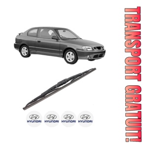 Stergator lamela spate HYUNDAI ACCENT II (LC) din 1999 - 2005, pentru luneta auto, Bosch Twin, din cauciuc siliconat rezistent, 4 Stickere Auto HYUNDAI