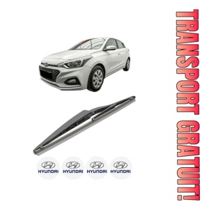 Stergator lamela spate HYUNDAI i20 II Hatchback Van (GB, IB) din 2015 - 2021, pentru luneta auto, Bosch Twin, din cauciuc siliconat rezistent, 4 Stickere Auto HYUNDAI
