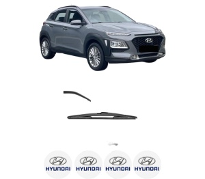 Stergator lamela spate HYUNDAI KONA (OS, OSE, OSI) din 2017 - 2023, pentru luneta auto, Valeo Silencio, din cauciuc siliconat rezistent, 4 Stickere Auto HYUNDAI v16084