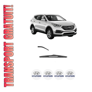 Stergator lamela spate HYUNDAI SANTA FE IV (TM, TMA) din 2018 - 2020, pentru luneta auto, Valeo Silencio, din cauciuc siliconat rezistent, 4 Stickere Auto HYUNDAI