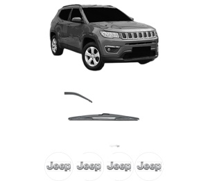 Stergator lamela spate JEEP COMPASS (MP, M6, MV, M7) din 2016, pentru luneta auto, Valeo Silencio, din cauciuc siliconat rezistent, 4 Stickere Auto JEEP v16324