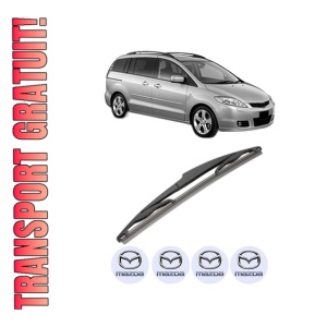 Stergator lamela spate MAZDA 5 (CR) din 2005 - 2010, pentru luneta auto, Valeo Silencio, din cauciuc siliconat rezistent, 4 Stickere Auto MAZDA