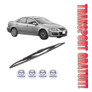 Stergator lamela spate MAZDA 6 Hatchback (GG) din 2002 - 2007, pentru luneta auto, Bosch Twin, din cauciuc siliconat rezistent, 4 Stickere Auto MAZDA