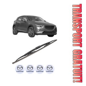 Stergator lamela spate MAZDA CX-3 (DK) din 2015 - 2018, pentru luneta auto, Bosch Twin, din cauciuc siliconat rezistent, 4 Stickere Auto MAZDA