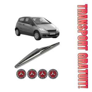 Stergator lamela spate MERCEDES-BENZ A-CLASS (W169) din 2004 - 2012, pentru luneta auto, Bosch Twin, din cauciuc siliconat rezistent, 4 Stickere Auto MERCEDES-BENZ