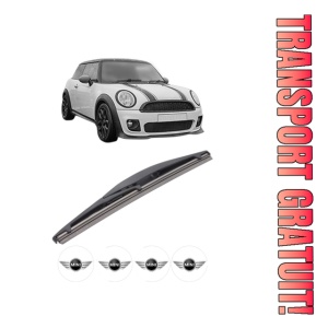 Stergator lamela spate MINI MINI CLUBMAN (F54) din 2014 - 2024, pentru luneta auto, Bosch Twin, din cauciuc siliconat rezistent, 4 Stickere Auto MINI