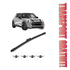 Stergator lamela spate MINI MINI (F56) din 2013 - 2017, pentru luneta auto, Bosch Aerotwin, din cauciuc siliconat rezistent, 4 Stickere Auto MINI