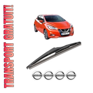Stergator lamela spate NISSAN MICRA V (K14) din 2016, pentru luneta auto, Valeo Silencio, din cauciuc siliconat rezistent, 4 Stickere Auto NISSAN