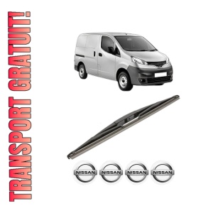 Stergator lamela spate NISSAN NV200 Van din 2010 - 2013, pentru luneta auto, Valeo Silencio, din cauciuc siliconat rezistent, 4 Stickere Auto NISSAN