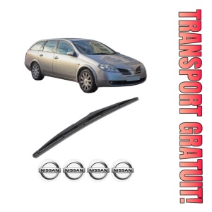 Stergator lamela spate NISSAN PRIMERA Hatchback (P12) din 2002 - 2008, pentru luneta auto, Bosch Twin, din cauciuc siliconat rezistent, 4 Stickere Auto NISSAN
