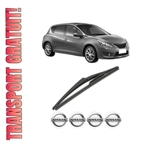Stergator lamela spate NISSAN PULSAR Hatchback (C13) din 2012, pentru luneta auto, Valeo Silencio, din cauciuc siliconat rezistent, 4 Stickere Auto NISSAN