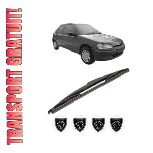 Stergator lamela spate PEUGEOT 106 Van II Hatchback Van (1S_) din 1996 - 2001, pentru luneta auto, Valeo Silencio, din cauciuc siliconat rezistent, 4 Stickere Auto PEUGEOT
