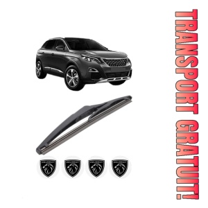 Stergator lamela spate PEUGEOT 3008 Van (MR_, MC_, MJ_) din 2016, pentru luneta auto, Bosch Twin, din cauciuc siliconat rezistent, 4 Stickere Auto PEUGEOT