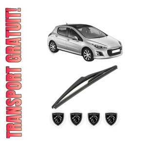 Stergator lamela spate PEUGEOT 308 I (4A_, 4C_) din 2007 - 2015, pentru luneta auto, Valeo Silencio, din cauciuc siliconat rezistent, 4 Stickere Auto PEUGEOT