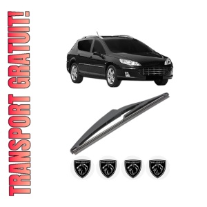 Stergator lamela spate PEUGEOT 407 SW Estate Van (6E_) din 2009 - 2010, pentru luneta auto, Valeo Silencio, din cauciuc siliconat rezistent, 4 Stickere Auto PEUGEOT