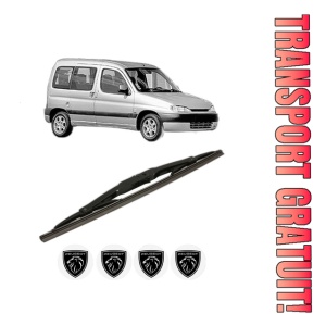 Stergator lamela spate PEUGEOT PARTNER MPV (5_, G_) din 1996 - 2015, pentru luneta auto, Bosch Twin, din cauciuc siliconat rezistent, 4 Stickere Auto PEUGEOT