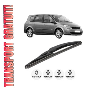 Stergator lamela spate RENAULT GRAND SCENIC II (JM0/1_) din 2004 - 2009, pentru luneta auto, Valeo Silencio, din cauciuc siliconat rezistent, 4 Stickere Auto RENAULT