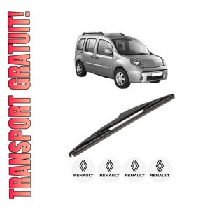 Stergator lamela spate RENAULT KANGOO / GRAND KANGOO II (KW0/1_) din 2008, pentru luneta auto, Valeo Silencio, din cauciuc siliconat rezistent, 4 Stickere Auto RENAULT