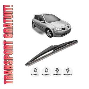 Stergator lamela spate RENAULT MEGANE II Hatchback Van (KM0/2_) din 2003 - 2009, pentru luneta auto, Valeo Silencio, din cauciuc siliconat rezistent, 4 Stickere Auto RENAULT
