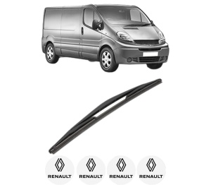 Stergator lamela spate RENAULT TRAFIC II Van (FL) din 2001 - 2006, pentru luneta auto, Valeo Silencio, din cauciuc siliconat rezistent, 4 Stickere Auto RENAULT v20164