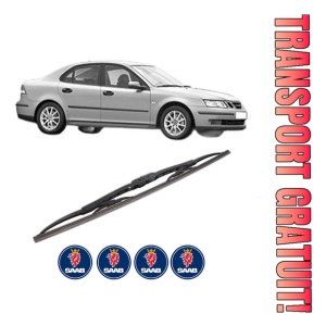 Stergator lamela spate SAAB 9-3 (YS3F, E79, D79, D75) din 2002 - 2015, pentru luneta auto, Bosch Twin, din cauciuc siliconat rezistent, 4 Stickere Auto SAAB