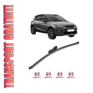 Stergator lamela spate SEAT ARONA (KJ7, KJP) din 2017, pentru luneta auto, Valeo Silencio Xtrm, din cauciuc siliconat rezistent, 4 Stickere Auto SEAT