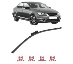 Stergator lamela spate SEAT TOLEDO IV (KG3) din 2012 - 2019, pentru luneta auto, Valeo Silencio Xtrm, din cauciuc siliconat rezistent, 4 Stickere Auto SEAT v17404
