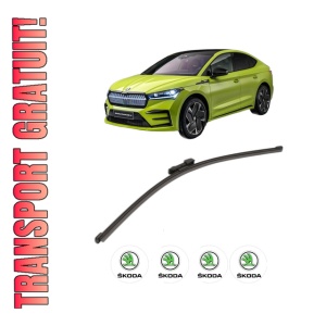 Stergator lamela spate SKODA ENYAQ iV Coupe (5AC) din 2021, pentru luneta auto, Valeo Silencio Xtrm, din cauciuc siliconat rezistent, 4 Stickere Auto SKODA