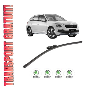 Stergator lamela spate SKODA KAMIQ (NW4) din 2019, pentru luneta auto, Valeo Silencio Xtrm, din cauciuc siliconat rezistent, 4 Stickere Auto SKODA