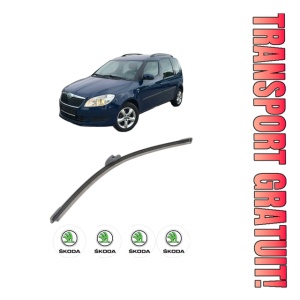 Stergator lamela spate SKODA ROOMSTER (5J7) din 2006 - 2015, pentru luneta auto, Bosch Aerotwin, din cauciuc siliconat rezistent, 4 Stickere Auto SKODA