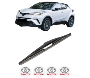 Stergator lamela spate TOYOTA C-HR (_X1_) din 2016, pentru luneta auto, Valeo Silencio, din cauciuc siliconat rezistent, 4 Stickere Auto TOYOTA v17464