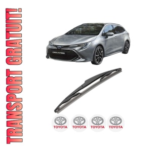 Stergator lamela spate TOYOTA COROLLA Estate (_E21_) din 2019, pentru luneta auto, Valeo Silencio, din cauciuc siliconat rezistent, 4 Stickere Auto TOYOTA