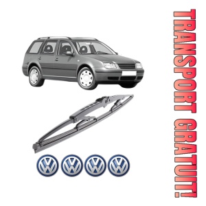 Stergator lamela spate Volkswagen BORA Variant (1J6) din 1999 - 2005, pentru luneta auto, Bosch Twin, din cauciuc siliconat rezistent, 4 Stickere Auto VW