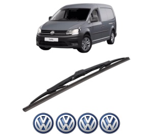 Stergator lamela spate Volkswagen CADDY III Box Body/MPV (2KA, 2KH, 2CA, 2CH) din 2004 - 2015, pentru luneta auto, Bosch Twin, din cauciuc siliconat rezistent, 4 Stickere Auto VW v30414