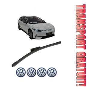 Stergator lamela spate Volkswagen ID.7 Tourer (ED5) din 2024, pentru luneta auto, Bosch Aerotwin, din cauciuc siliconat rezistent, 4 Stickere Auto VW