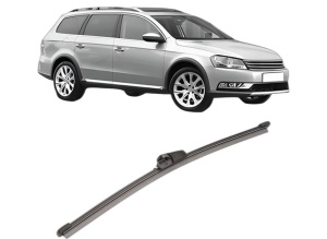 Stergator lamela spate Volkswagen PASSAT ALLTRACK B7 (365) din 2012 - 2014, pentru luneta auto, Valeo Silencio Xtrm, din cauciuc siliconat rezistent, 4 Stickere Auto VW - Img 2