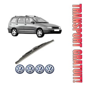Stergator lamela spate Volkswagen POLO Variant (6V5) din 1997 - 2001, pentru luneta auto, Bosch Twin, din cauciuc siliconat rezistent, 4 Stickere Auto VW