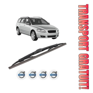 Stergator lamela spate VOLVO V50 (545) din 2003 - 2012, pentru luneta auto, Bosch Twin, din cauciuc siliconat rezistent, 4 Stickere Auto VOLVO