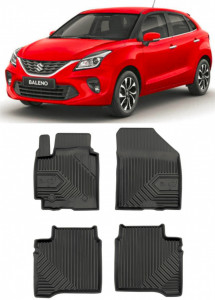 Suzuki Baleno II Din 05.2016 - Prezent, Hatchback , Set Covorase Auto Tip Tavita Premium 3D, din cauciuc accesorii pentru autoturismul tau - masina v167848