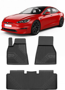 Tesla Model S Din 07.2012 - 03.2015, Coupe , Set Covorase Auto Tip Tavita Premium 3D, din cauciuc accesorii pentru autoturismul tau - masina v167940