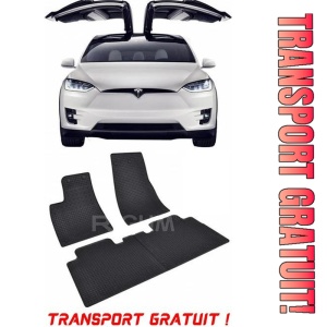 Tesla Model X fabricat din 10.2016 - Prezent, Suv, set covorase auto dedicate, din cauciuc 100% Premium - Transport Gratuit