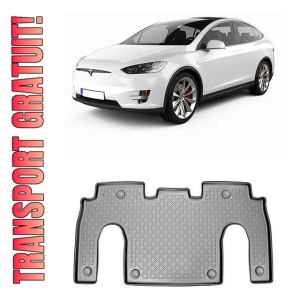 Tesla Model X, Suv, Din 10.2016 - Prezent, 6 Locuri, Rand 2 , Set Covorase Auto Tip Tavita Premium 3D, din cauciuc